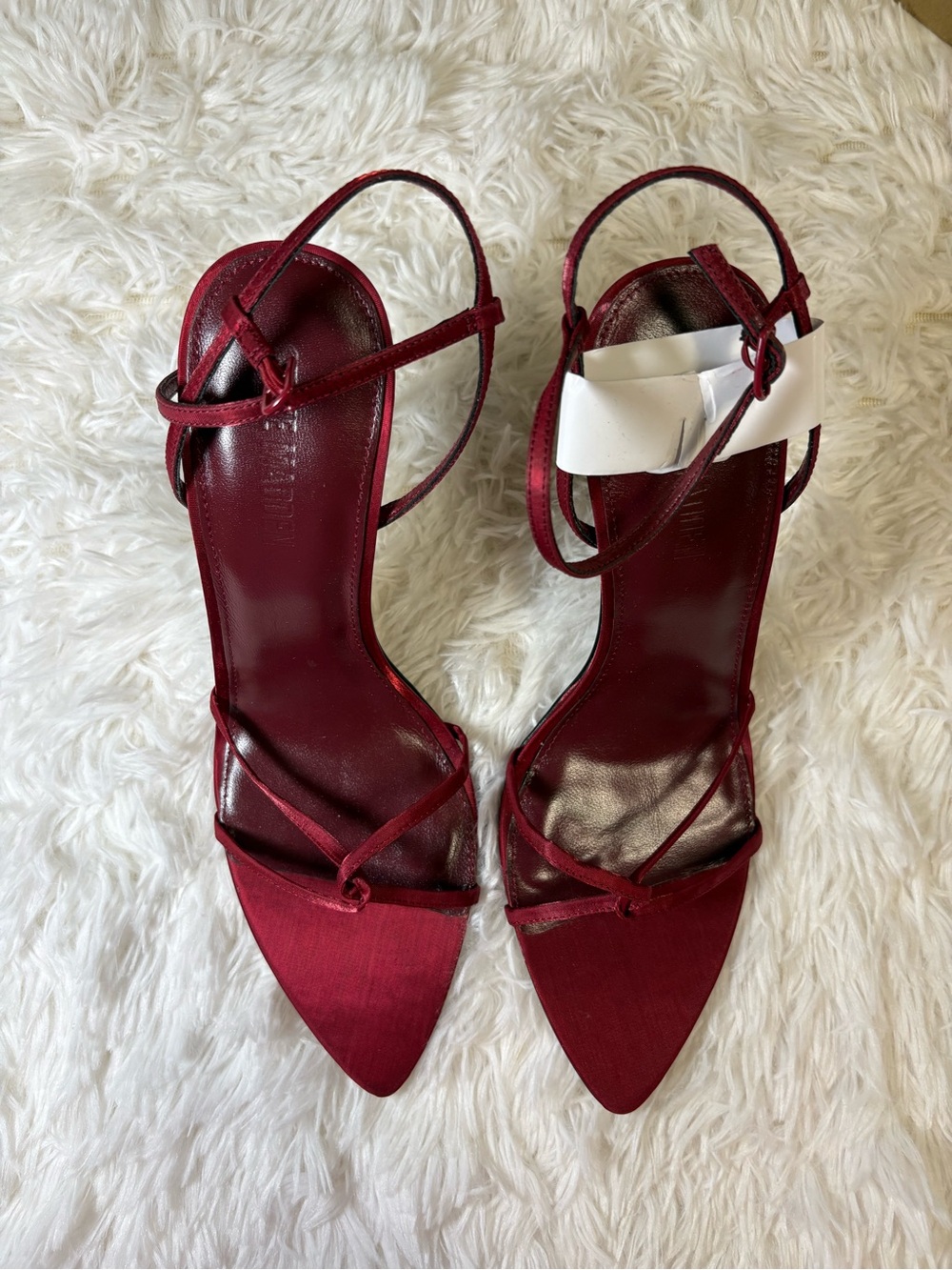 Steve Madden Stellina Red Satin Pointed-Toe Strappy Heels